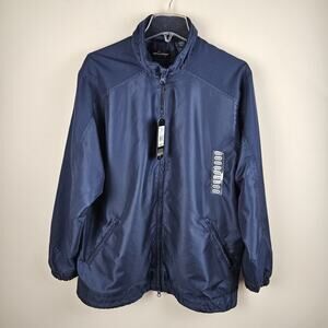 NWT Greg Norman Golf Jacket Mens Sz Medium Navy Blue Weather Essentials Lightwt